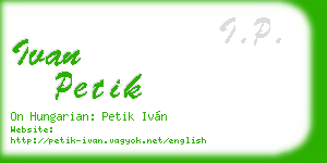 ivan petik business card