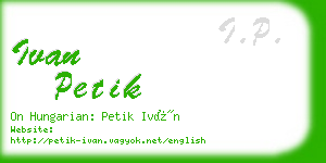 ivan petik business card